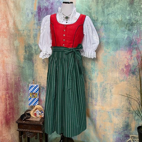 📌Authentic traditional high-quality Bavarian Dirndl with Blouse & Apron - Picture 1 of 14